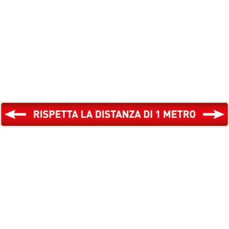 Adesivo Calpestabile RISPETTA LA DISTANZA DI 1 METRO Avviso Di