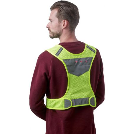 Gilet de haute visibilité avec des lumières et de divers domaines, à la réflexion, personnalisable avec votre logo