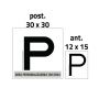 Stickers "P" for novice drivers ( front + rear ), customizable with your logo. Mod.2