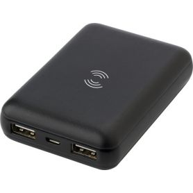 Powerbank en ABS, de 5 000 mAh. Ric. Sans fil USB + Micro USB. Personnalisable avec votre logo