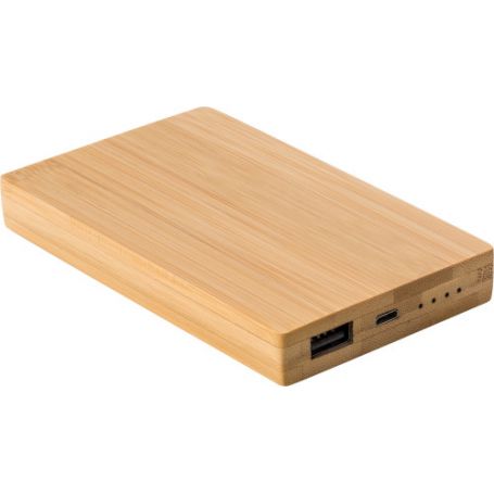 Powerbank in Bamboo, 4.000 mAh. USB + Micro USB. Personalizzabile con il tuo logo