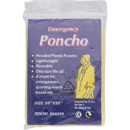 Poncho, impermeabile d'emergenza con bustina in polybag