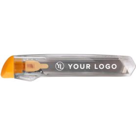 Coupe-papier, coupe-bureau transparent. Personnalisable avec votre logo!