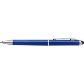 Plastic and metal ballpoint pen with touch, rotating mechanism.