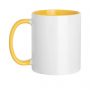 Tazza in ceramica 320 ml Subli Color Giallo. Personalizzabile con il tuo logo