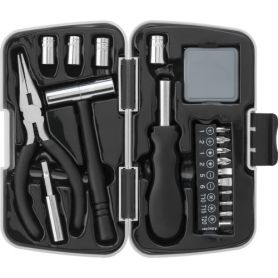 Tool set of 21 aluminum and metal elements. With ABS case.