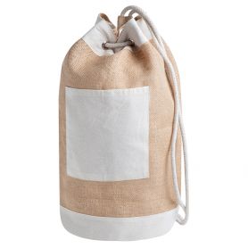 Backpack bag brings everything in jute and cotton. Ø 23 x h45 cm. Jami