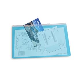 Porta documenti con zip in PVC trasparente 34 x 23,8 cm