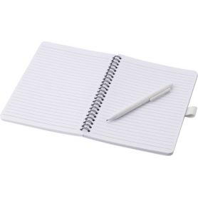 A5-size spiral antibacterial notebook/notes, with blue refill pen, 70 striped sheets