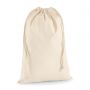 Sac en coton avec fermeture double coulisse. 40 x 61,5 cm - Naturel