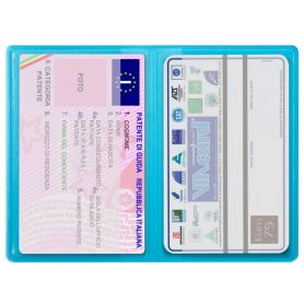 Card holder, license holder 2 pockets in TAM 6.2 x 9.5 cm. Mod. Bridge