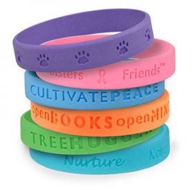 Personalized silicone, Unisex or Baby bracelet with low relief