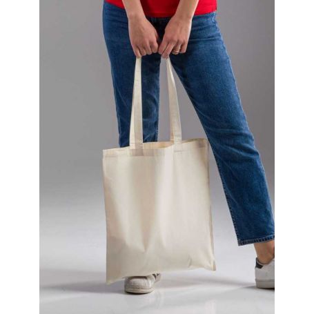 Shopper/Busta 38x42cm 130gr/m2 100% Cotone Natural Promo Bag. Stirata