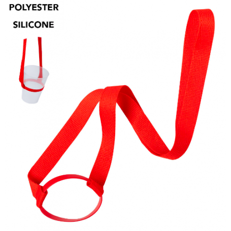 Lanyard portabicchiere Poliestere/Silicone. Frinly