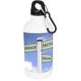 Subli Oregon Aluminum Water Bottle 400ml with screw cap and black carabiner.