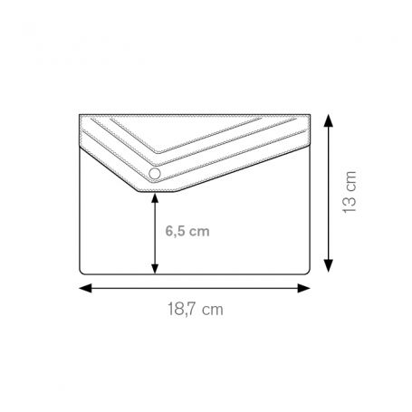 Porta documenti 18,7 x 13 cm in TAM con chiusura obliqua e bottone. Denver  Blue
