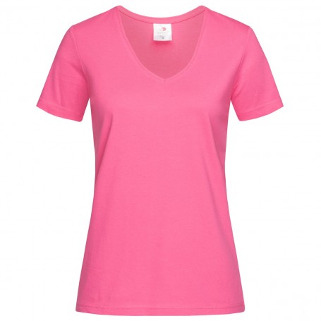 T-shirt Manica Corta Scollo a V Classica Donna Stedman