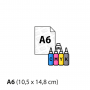 Film A6 ( 10,5 x 14,8 cm ) DTF pour les tissus. CMJN + BLANC