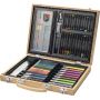 67-piece drawing/colouring case set. Rainbow