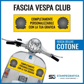 Bandeau Vespa Club en toile de coton fine. Modèle Delux. Personnalisé avec vos propres graphiques.