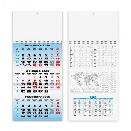 Calendrier 2024 « Spirale » 31 x 69 cm mur. Maxi Triptyque