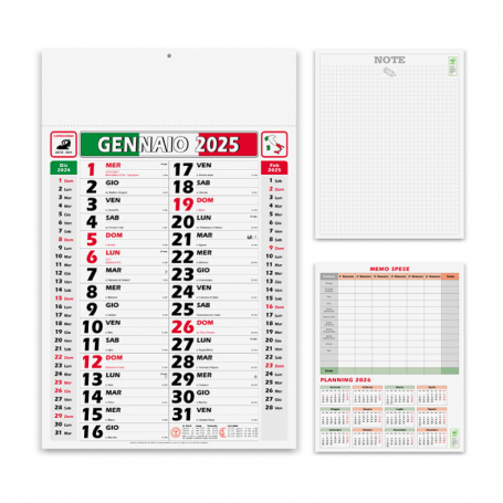 Calendario 2025 "Italia" 30 x 47 cm da muro. Olandese