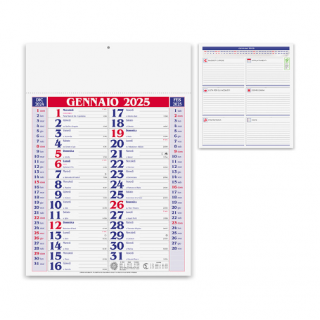 Calendario 2025 "Medium" 29 x 42,5 cm da muro. Olandese