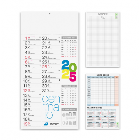 Calendario 2025 "Shaded Moderno" 23 x 47 cm da muro. Olandese