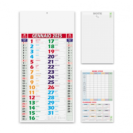 Calendario 2025 "Shaded" 23 x 47 cm da muro. Olandese