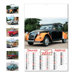 2025 "Vintage Car" calendar 32 x 49.5 cm wall. Illustrated bimonthly