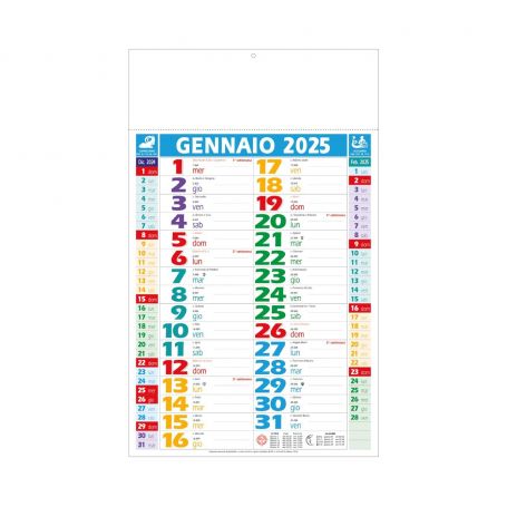 Calendrier « Couleur » 2025 28,8 x 47 cm mural. Bilateral néerlandais