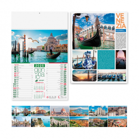 Calendar 2024 "City of Italy" 29 x 47 cm wall. Illustrated