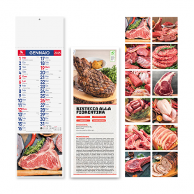 Calendar 2024 "Meat" 14 x 47 cm wall. Silhouette Illustrated