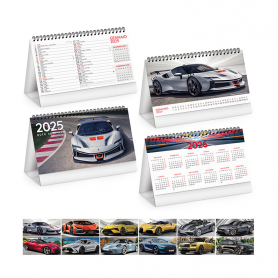 Calendar 2024 "Sports Cars" 19 x 14.5 cm table. Illustrated