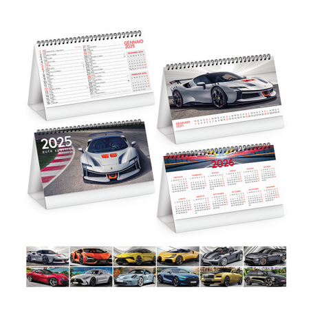 Calendar 2024 "Sports Cars" 19 x 14.5 cm table. Illustrated