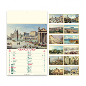 Calendrier 2024 « Italie antique » 31 x 52,5 cm mur. Almanach italien vintage