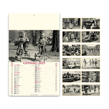 Calendar 2024 "As we were" 31 x 52.5 cm wall. Vintage Italian Almanac