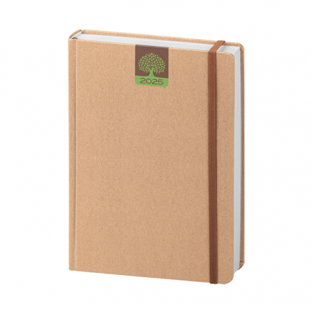 Agenda Eco Friendly 2025 Giornaliera 15 x 21 cm con elastico.