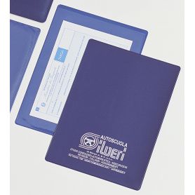 Enveloppe pour documents en simili cuir d’un côté et en transparent de l’autre. Personnalisable avec votre logo !