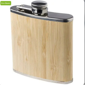 Hayden 175 ml stainless steel and bamboo flask