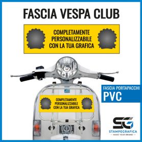 Vespa Club PVC band. "Anteprior" luggage rack model. Customized with your own graphics.