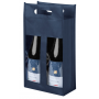 Shopper 2-seater non-woven bottle holder. With transparent plastic window. Barolo