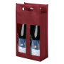 Shopper 2-seater non-woven bottle holder. With transparent plastic window. Barolo