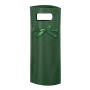 Non-woven bottle holder shopper with closing strap and die-cut handles. Bubbles.