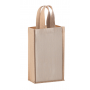 Shopper Portabottiglie in cotone laminato e juta. 2 Bottiglie. Present Bouble