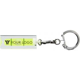 Keyring, mini spirit level with a transparent PET customizable with your logo