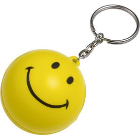 Trousseau antistress Smiley jaune personnalisé avec votre logo