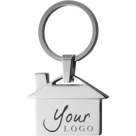 Portachiavi in metallo casa personalizzabile con il tuo logo