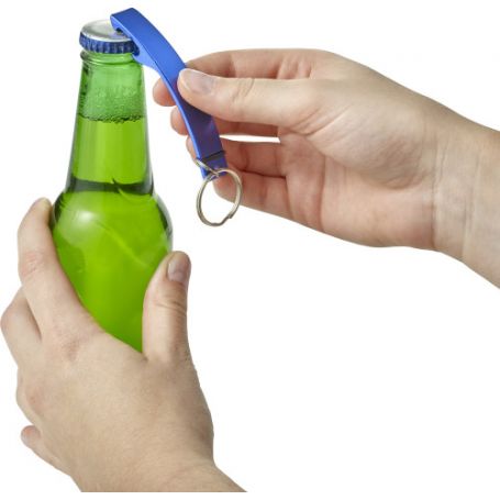 key ring / bottle opener curved aluminum customizable with your logo