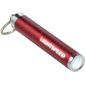 Keychain with mini LED flashlight customized with your logo.